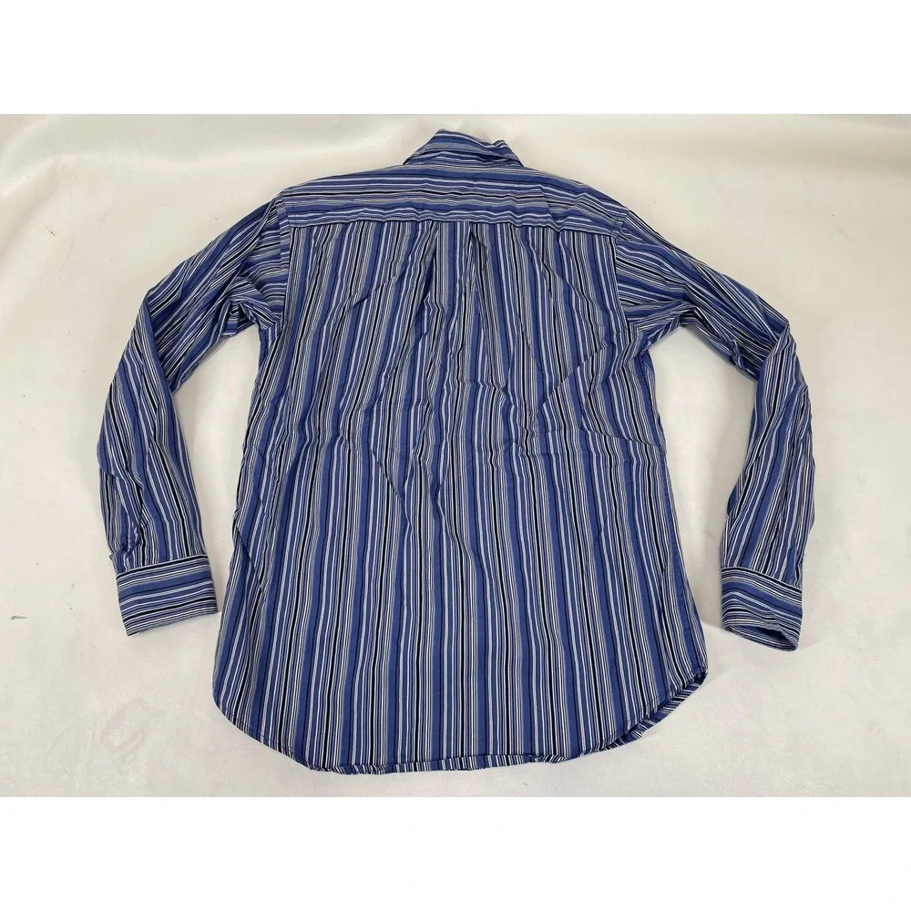 Ralph‎ Lauren Striped Button Up Shirt Youth Size L Blue